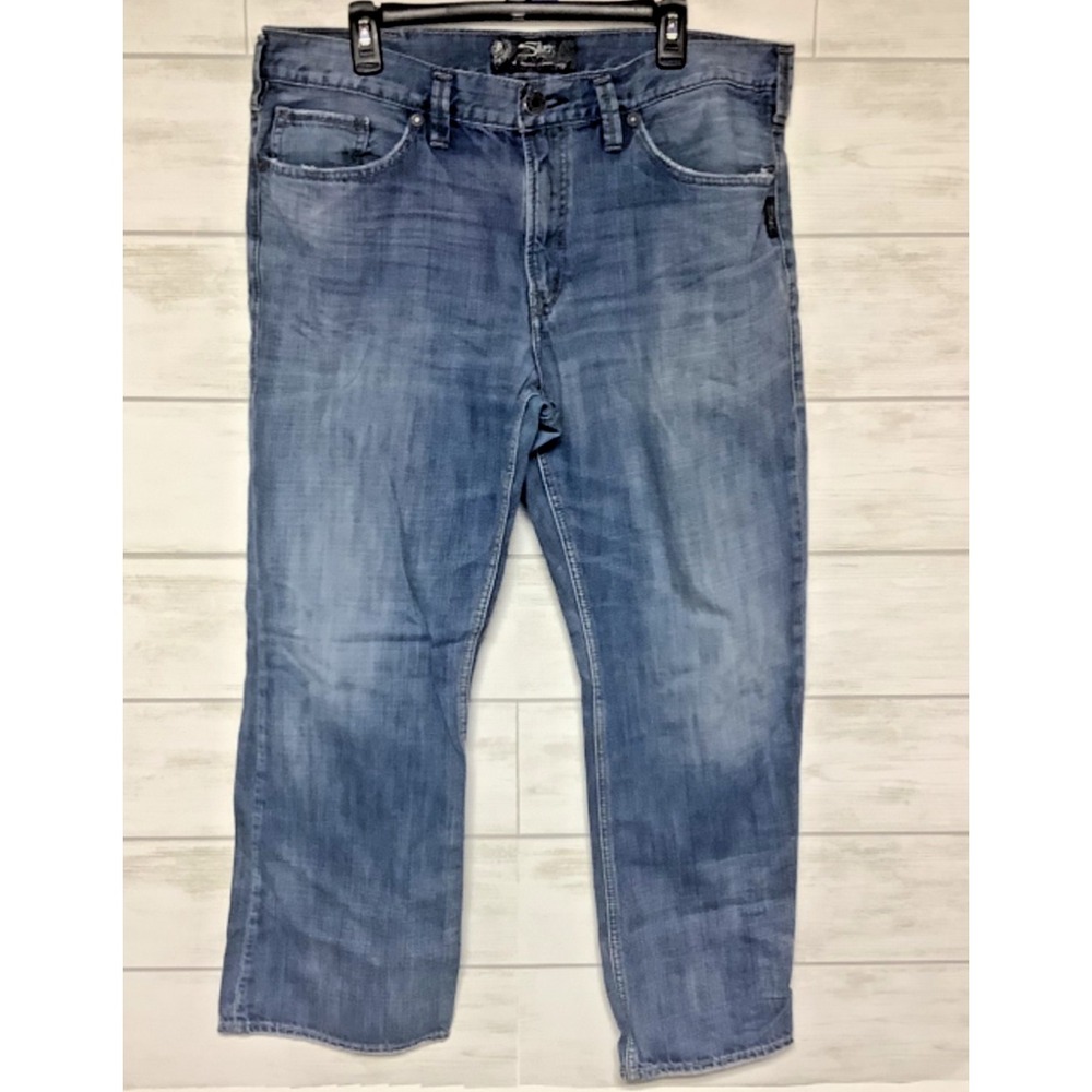 Silver Jeans Grayson Easy Fit Straight Leg Jeans Mens W38/L32 Medium Wash Blue